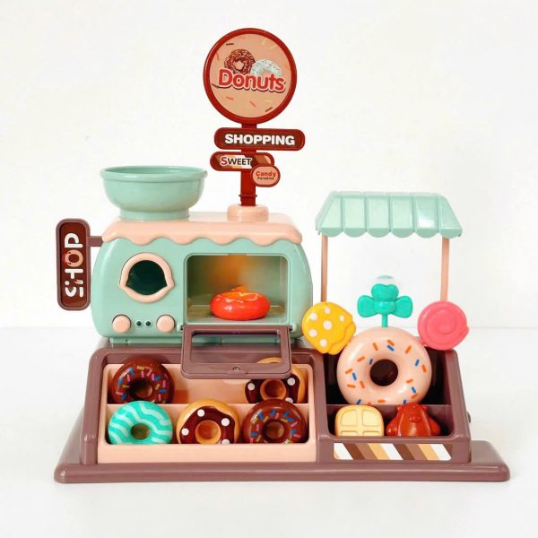 Quầy bán hàng tiệm làm bánh Donuts